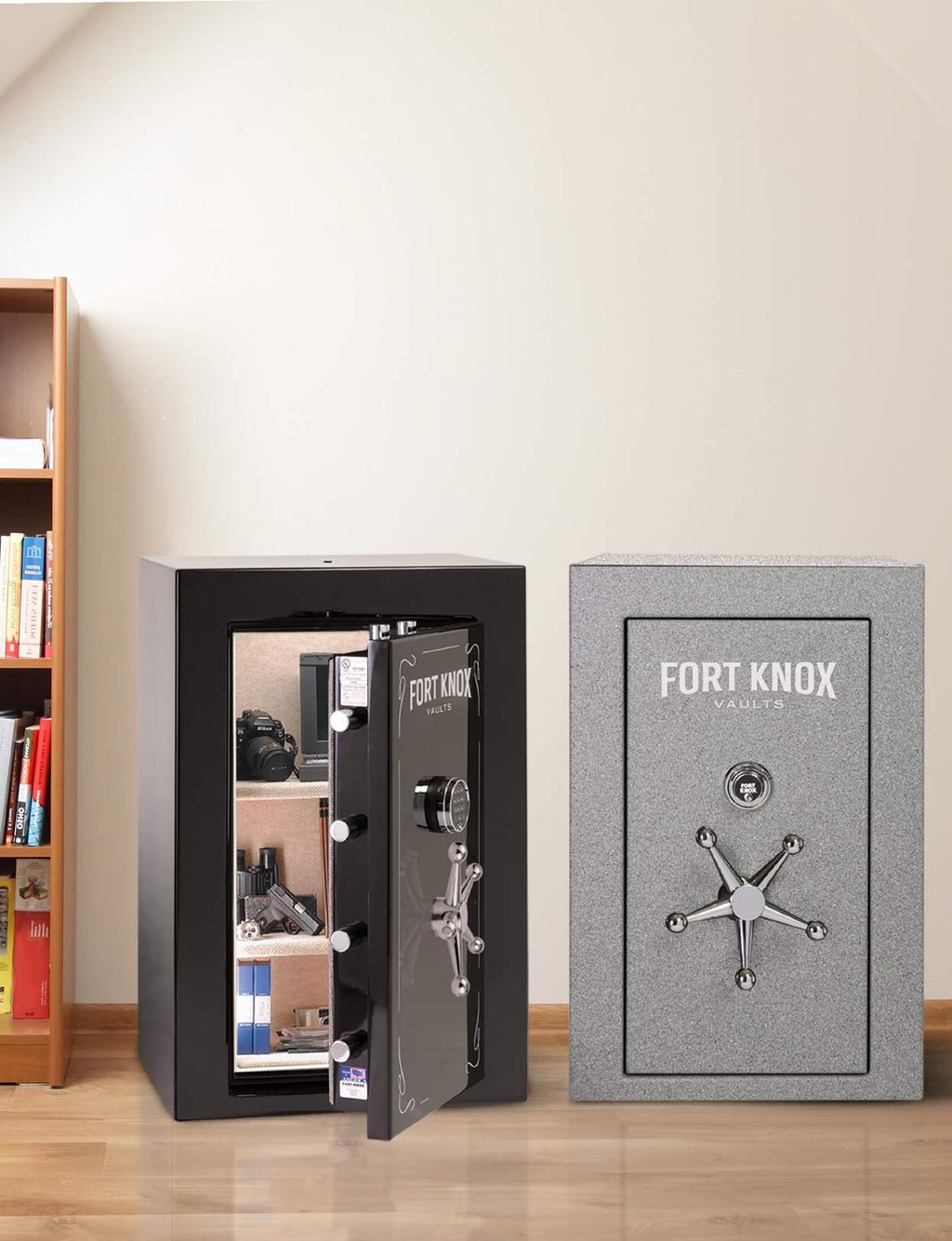 HOME SAFES AND VAULTS New for 2015 are the Fort Knox Home safes. Protect your valuables whether in your closet or by your bed in a fire rated home safe.