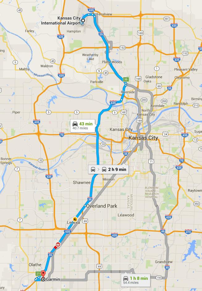 DIRECTIONS // VISITOR S GUIDE 4 MCI Garmin 1. Merge onto 1-29 S/US-71 S toward Kansas City continue 4 miles. 2. Merge onto MO-152 W via exit 9B toward Topeka continue 5.