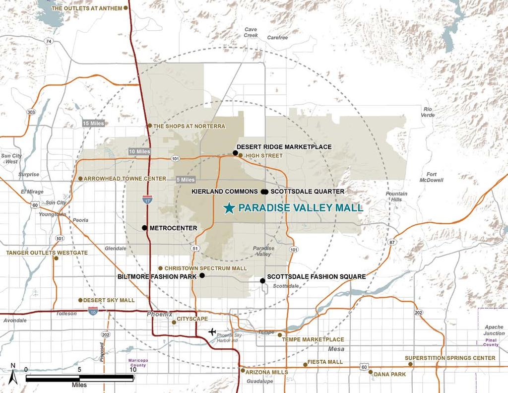 TRADE AREA MAP LEGEND PARADISE VALLEY MALL PRIMARY TRADE AREA