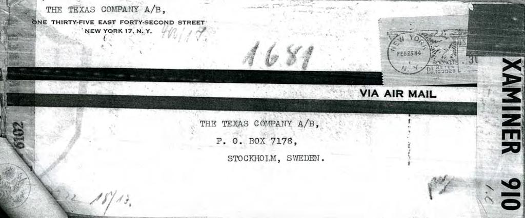 National Archives German censor tape on back indicates mail from U.S.