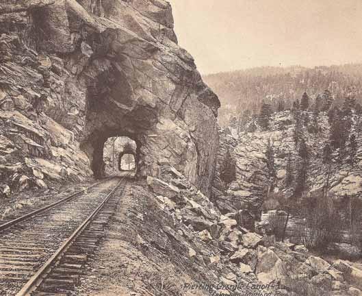 Learning points This photo of the tunnels bordering Granite Canyon documents the rugged terrain facing the builders of this pioneer Colorado standard-gauge railroad as well as the appeal of modeling