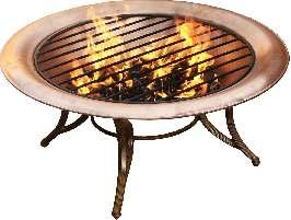 COPPER FIREPIT 89cm Dia.(35 ) 40cm High (16 ) 16Kg Turn cold evenings into warm memories with this sturdy copper firepit that nestles into its iron stand.