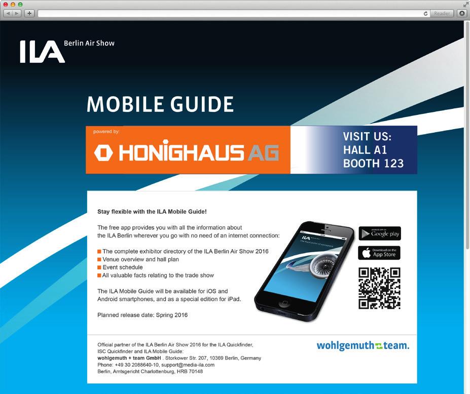 Top Sponsoring for Download Website NEW: You are guaranteed to draw the attention of all visitors of ILA Berlin Air Show