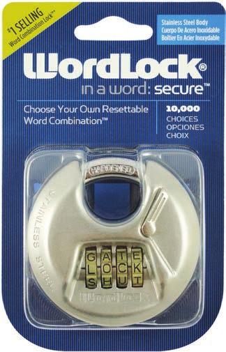 Lock with Tubular Key # 55170 2-3/4 Disc Stainless Steel Padlock (2 pk KA) PL-072-DL WordLock Disc #