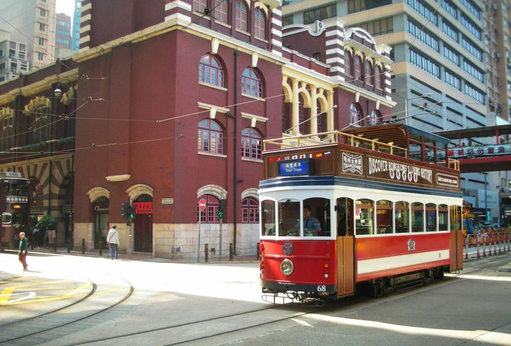 tramcar with an open top