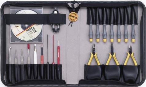 EUROline 26OO SERVICE SET The high quality service equipment for the electronics engineer 2600 EUROline with tool set 2601 Case with zip fastener, without tools Black imitation leather case with zip
