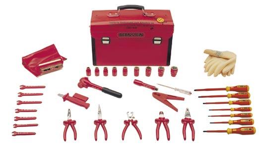 SAFETY 81OO VDE TOOL CASE A case full of safety for working under voltage up to 1000 V 8100 SAFETY with tool set 8115 SAFETY without tool set Extremely stable case made from cowhide, red