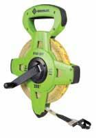 3 to 1 gear drive for fast rewinds. Heavy-duty end hook with loop.