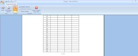 od tri ukupno. Na prikazani način, radi se numeracija stranica u Excelu.