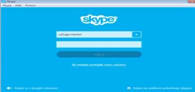 ~ 31 ~ 3 Tamo gdje piše Skyp Name upiše se naše korisničko ime, te se u ćeliju ispod upiše odabrana