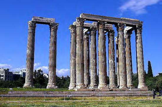 Corinthian Temple - Olympian Zeus Corinthian temples have tall slender columns They are capped with