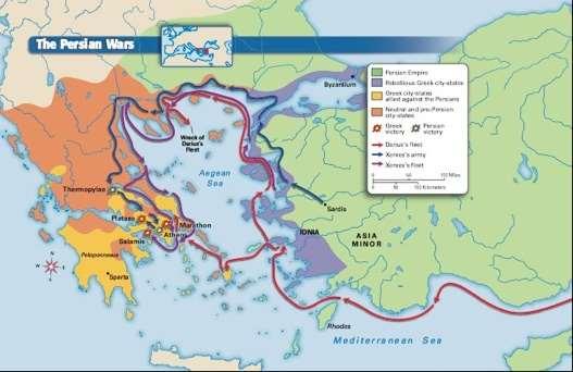 Athenian victories over the Persians at Marathon and Salamis left Greeks in control of the