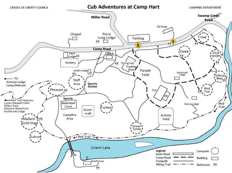 Camp Hart Map Station Locations will be