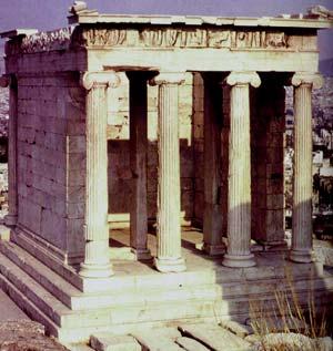Temple of Athena Nike Ionic capitals Smaller, lighter feel than Doric style Built after