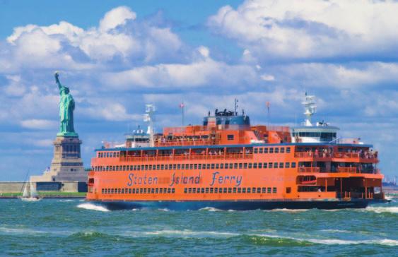 Such a deal! The Staten Island ferry is free to ride. Each weekday morning, more than 60,000 people who live on Staten Island in New York board a ferry.