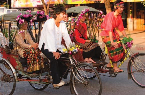 With its three large wheels and handlebars, a pedicab looks like an overgrown tricycle. In countries such as Bangladesh and China, pedicabs are used in cities as taxis. So