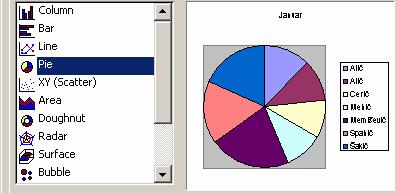 Za razliku od trakastog prugastog i većine drugih vrsta dijagrama, kružni dijagram može predstaviti samo jednu seriju