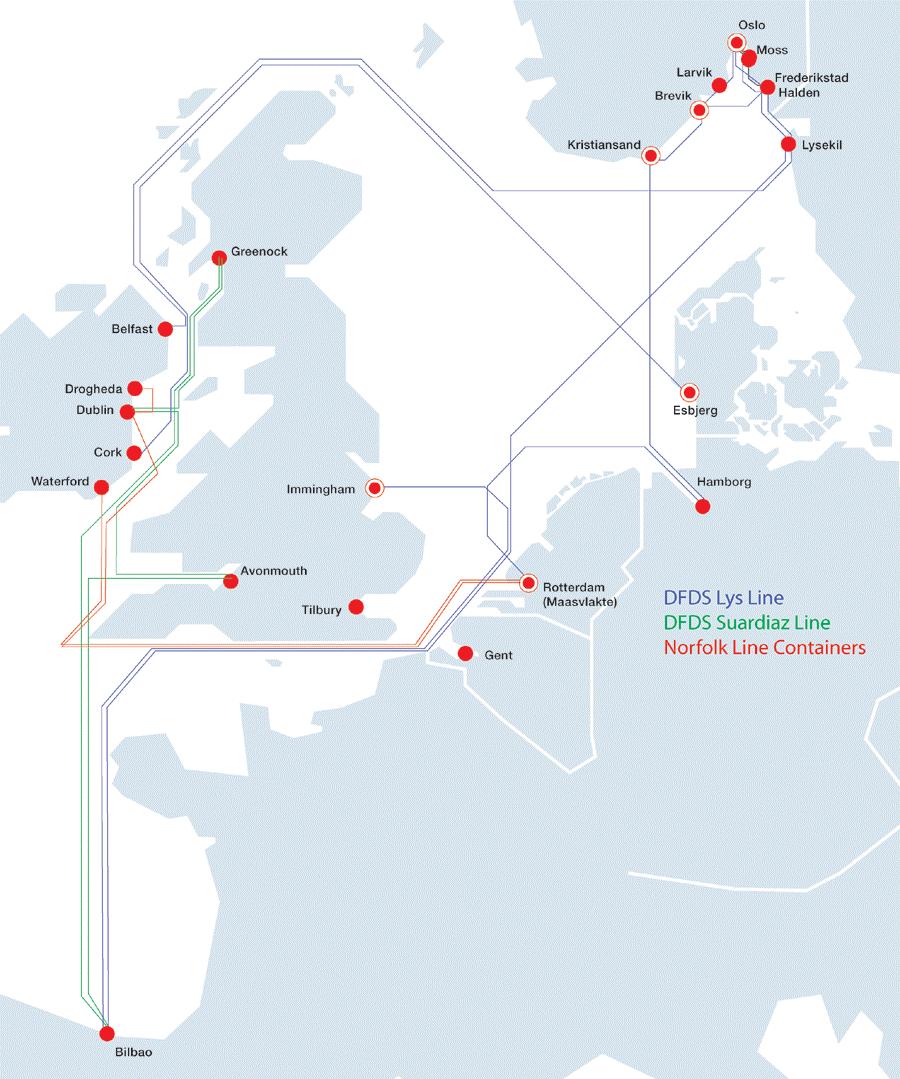 DFDS 1st half 2006 - Analyst presentation 24 Synergies for DFDS Integration into existing route network: DFDS Lys Line and DFDS Suardiaz Line Calls at Rotterdam to move to DFDS Maasvlakte Terminal