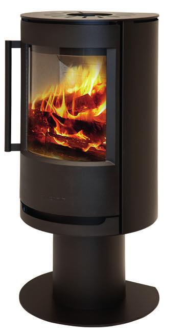 Both models have a large stove glass set in a solid cast-iron door, and Luma 1 also has wide side windows, so you can enjoy the view of crackling flames from all angles.