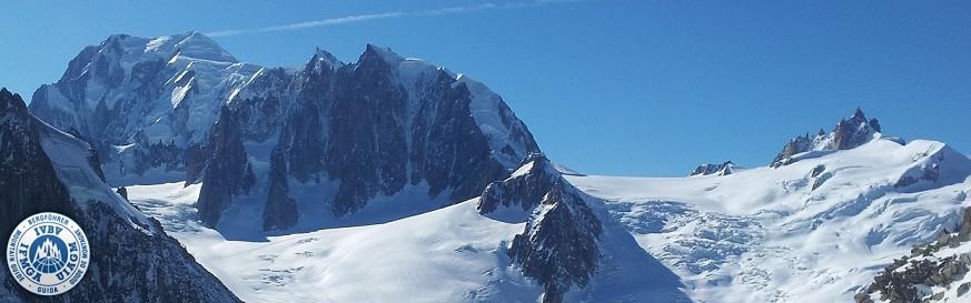 Description The Vallée Blanche The white valley is fabulous off-piste in the mid of the Mont-Blanc mountain range.
