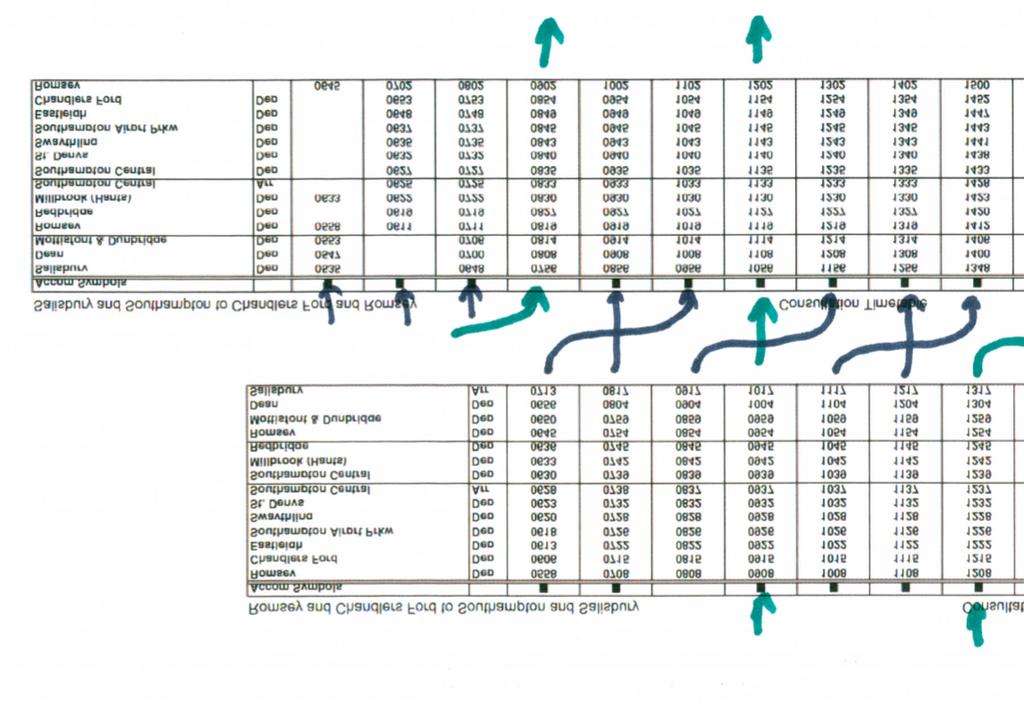 Document A Modified workings for proposed table 158A showing onward trains to Swindon Grey / Blue current SWR