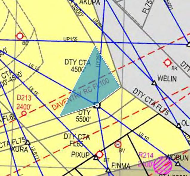 TEMPORARY SEGREGATED AIRSPACE 15. Access is granted to the portion of Class A airspace known as The Daventry Box.