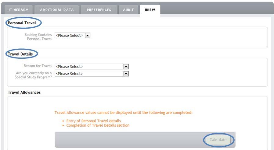 BOOKING ACTIONS Once a booking has been successfully created in Serko Online; OR The Consultant has actioned a booking request; then The UNSW tab will be displayed allowing the Travel Booker to enter