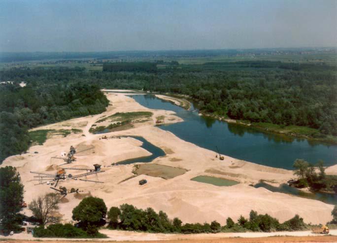 of a highway (see fig. 38). Fig. 36: Sand extraction along the Lower Drava at Osijek/Croatia in 2008 (Credit: D.
