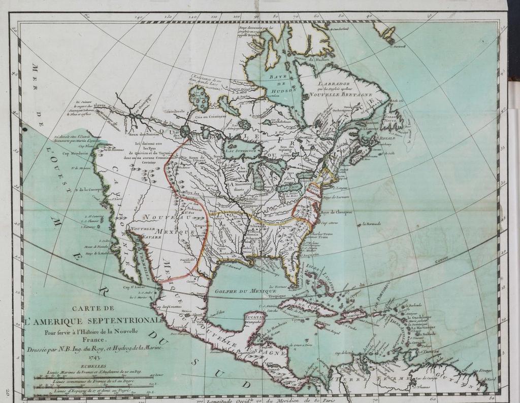 Maps of New France Jacques Nicolas Bellin 1743 Carte de l'amérique