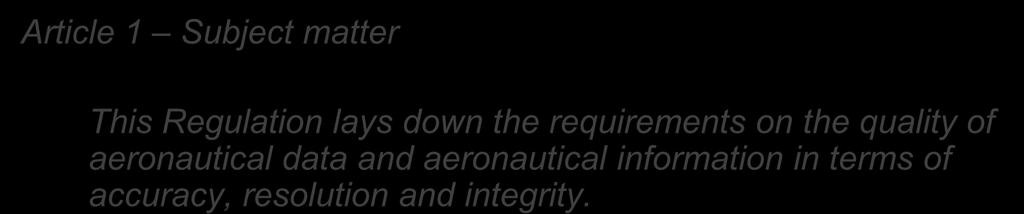 requirements on the quality of aeronautical data and