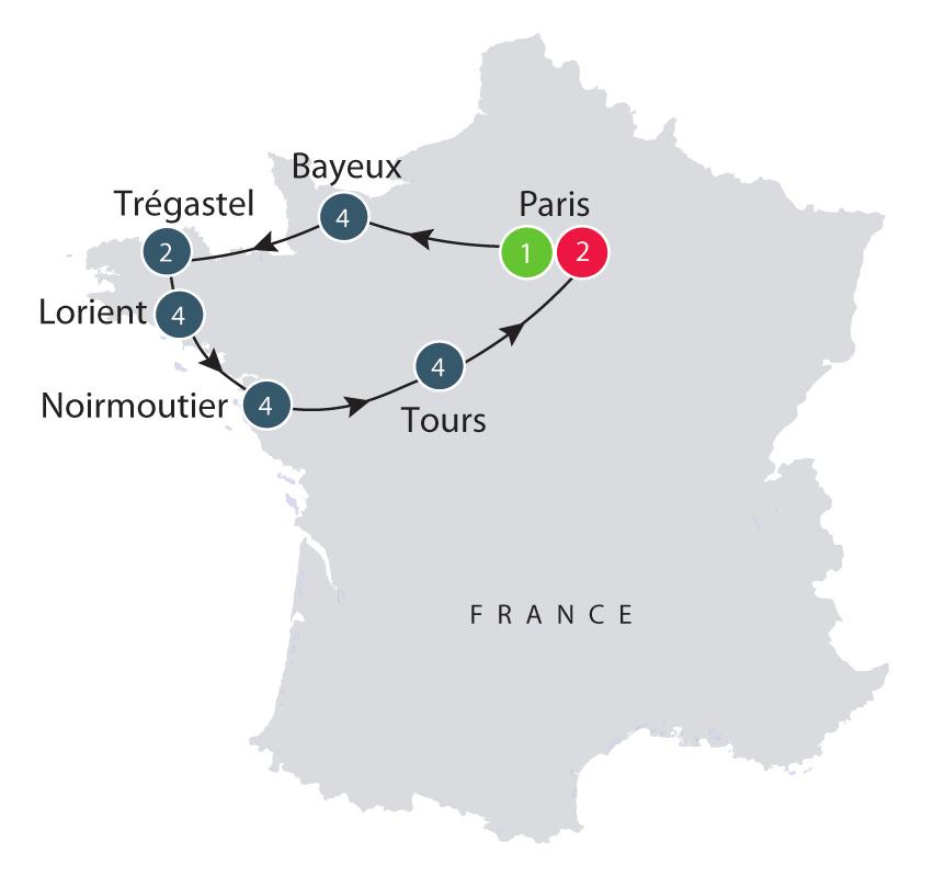 small mature groups are a 22-day journey through the Northwest of France. It will appeal to the active senior looking to get beyond the confines of the big cities.