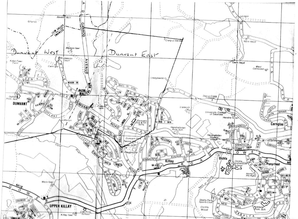 The village of Dunvant became established in the 1860 s. Prior to that it was mainly wood, rough ground and some agricultural land. A number of farms, less than 10, were active within the area.