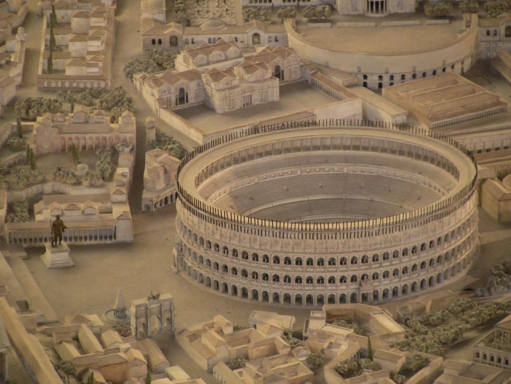 The Splendor of Rome: Colosseum At the colosseum was a huge arena, which could hold 50,000 people.