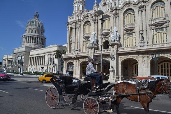After lunch enjoy a scenic drive that will take you around the National Capitol (monumental work of the Twentieth Century and former home of the legislature in Cuba before