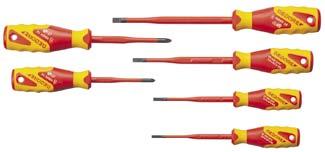 Insulated Safety Tools 1000 V VDE 2162-2172 PZ-06 VDE Screwdriver set SLIM DRIVE VDE 2164 VDE Screwdriver SLIM DRIVE PlusMinus 6 pieces Plus-Minus Practical set composition in