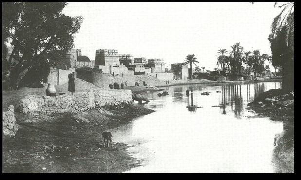 Figure 4-3: A photograph for Luxor temple in 19 th century from the east side where the
