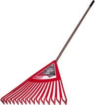 Garant Clog-Free Poly Leaf Rake 24" poly tine leaf rakes have 12 patented waveshaped teeth shape of teeth makes rake 100% clog free makes raking easier and lighter with no leaf build up Compact