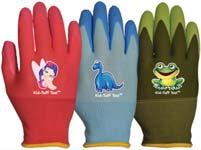 knit nylon form fitting liner / shell for a snug comfortable fit palm and 3/4 of each finger and thumb have a tough nitrile coating to protect kid's hands from punctures and abrasions excellent