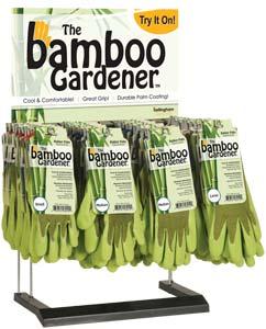 Bellingham Gloves 48-Piece Bamboo Gardener Rubber Palm Gloves Display includes 12 small, 24 medium, 12 large, counter display and header card Exceptionally Cool Butterfly