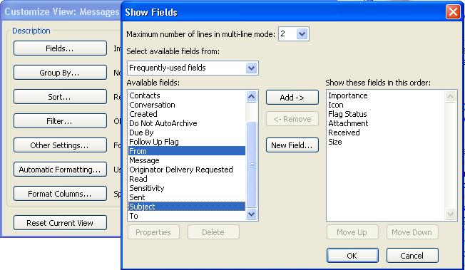 drugi komplet polja iz okvira Select available fields from, a zatim izaberite polje o kliknite na dugme Add 1. kliknite na dugme Fields 2. kliknite na dugme Add 2.