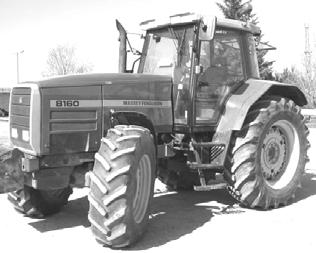 Osnovne tehničko - eksploatacione karakteristike ispitivanog traktora MF - 8160 Efektivna Kategorija Tip snaga traktora traktora (kw) Prednji (kn) most Masa traktora bez balasta (kg) Zadnji most