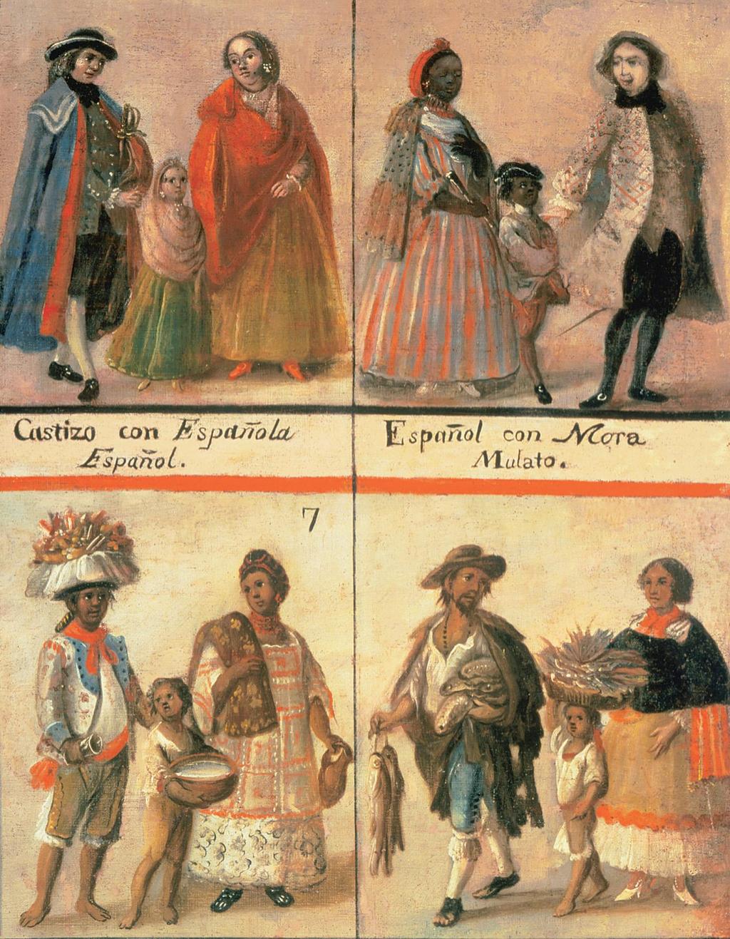 Figure 19.9 The contact between Europeans, Africans, and Native Americans eventually produced large numbers of castas, people considered to be of mixed racial origin.