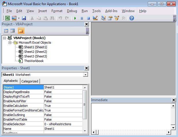 Slika 1:Visual Basic Editor 1.3.3 Code Window prozor Padajuća lista u gornjem desnom kutu je lista objekata (Object List),a sadrţi sve objekte koji se mogu prikazati u Code Window prozoru.