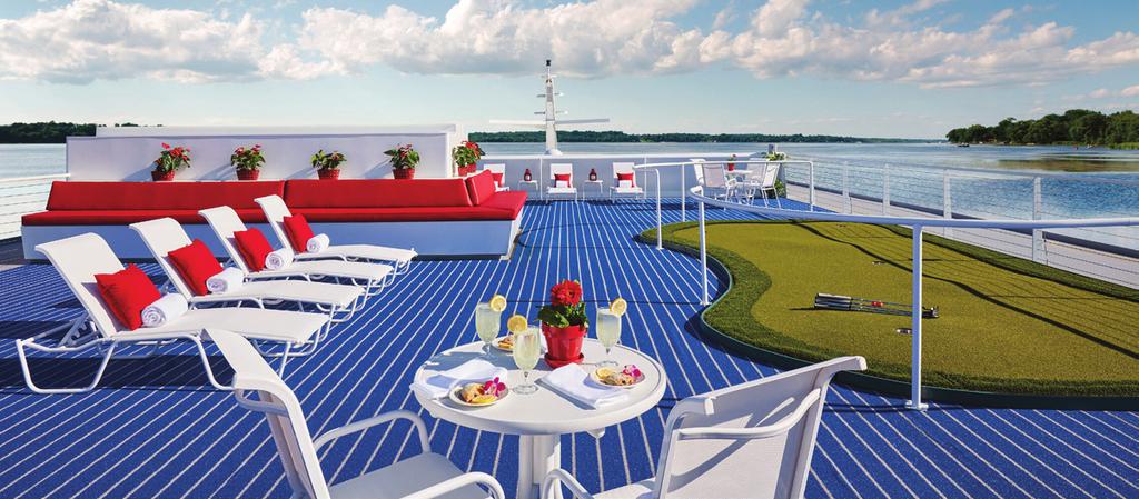 Ship Amenities SHIPS BUILT IN THE USA ALL - AMERICAN CREW THE NEWEST MOST ENVIRONMENTALLY FRIENDLY FLEET OF SHIPS PASSENGER LOUNGES WITH PANORAMIC VIEWS ON EVERY DECK PUTTING GREEN ON THE TOP DECK