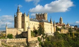 Segovia is famous for its well-preserved aqueduct from Roman times and its fortress, the Alcazar.