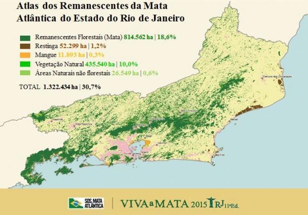 The biome which cover the area is Atlantic Forest; 100% of the territory of Mangaratiba was originally cover by the Atlantic Forest. In 2014, around 74% of its territory are remainings of this forest.