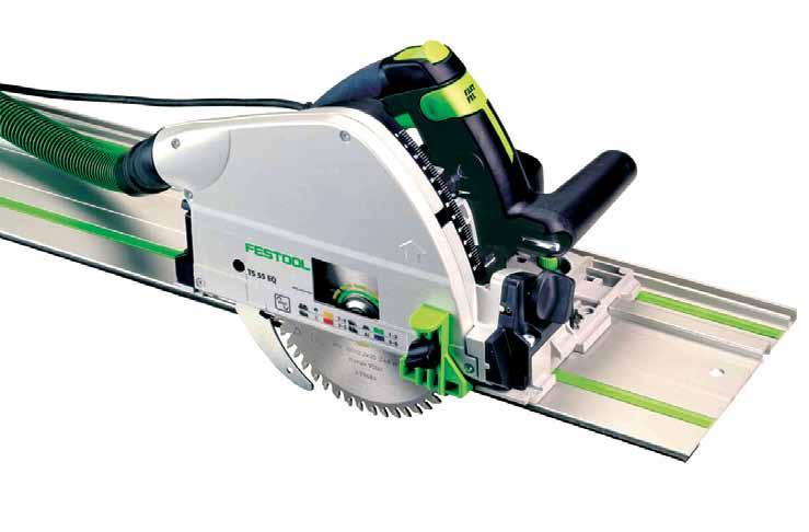 Guide rail guidance Combined with Festool guide rails, you have ultimate control over the TS saw for perfectly straight cuts.