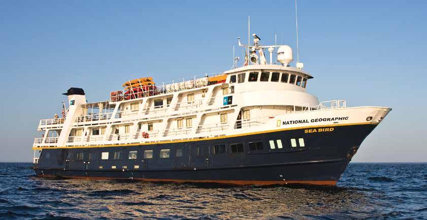 NATIONAL GEOGRAPHIC SEA BIRD & NATIONAL GEOGRAPHIC SEA LION CAPACITY: 62 guests in 31 outside cabins. REGISTRY: United States. OVERALL LENGTH: 152 feet.