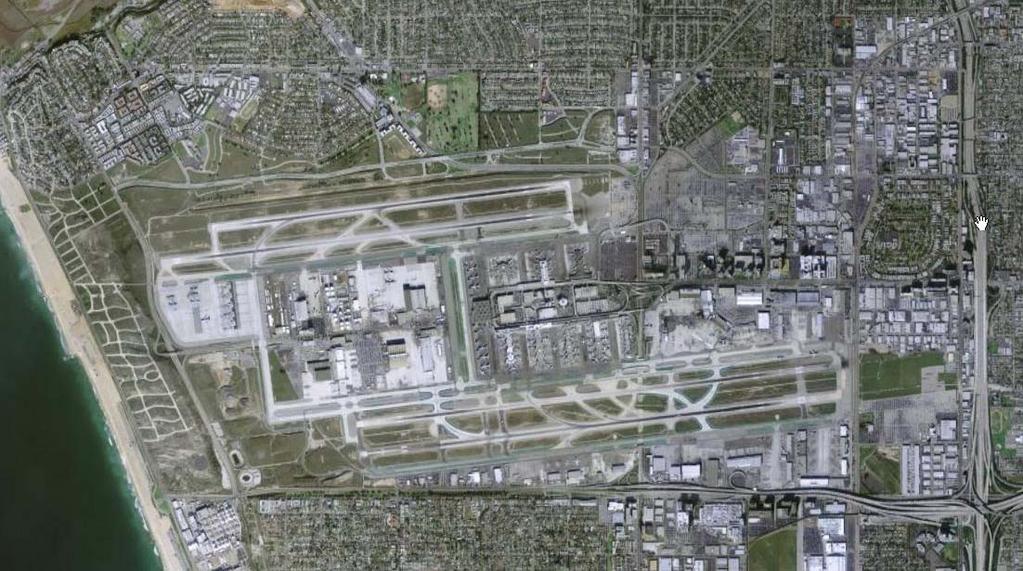 LAX Overview Lincoln Bl Manchester Bl Westchester Parkway 24L 24R Lot C Manchester Square