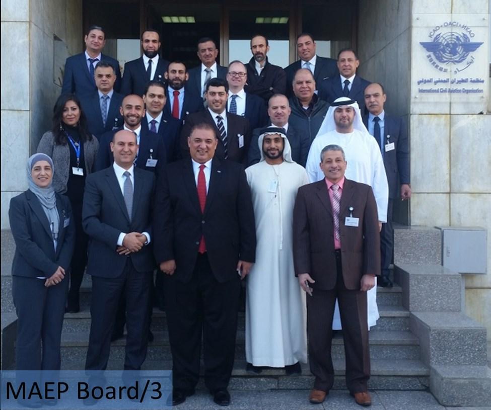 MAEP Board/3 Cairo, Egypt, 16-17 January 2017 The MAEP Board/3 was held at the ICAO Middle East Regional Office in Cairo, Egypt, on 16 and 17 January 2017.